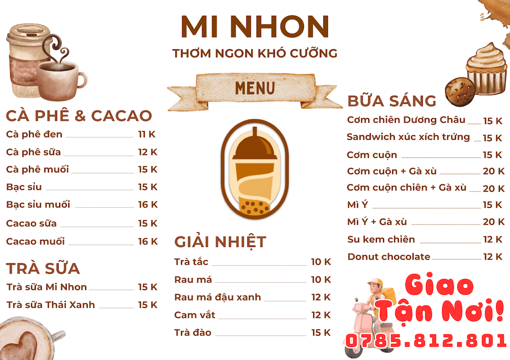 Menu Mi Nhon