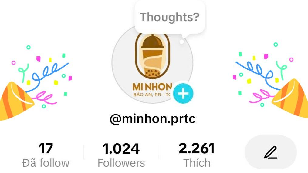 Mi Nhon đạt cộc mốc 1 nghìn người theo dõi trên Tiktok